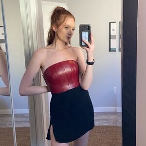 Danier Red Leather Top